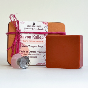 Visualisation du coffret savon Kaliopi grenade géranium