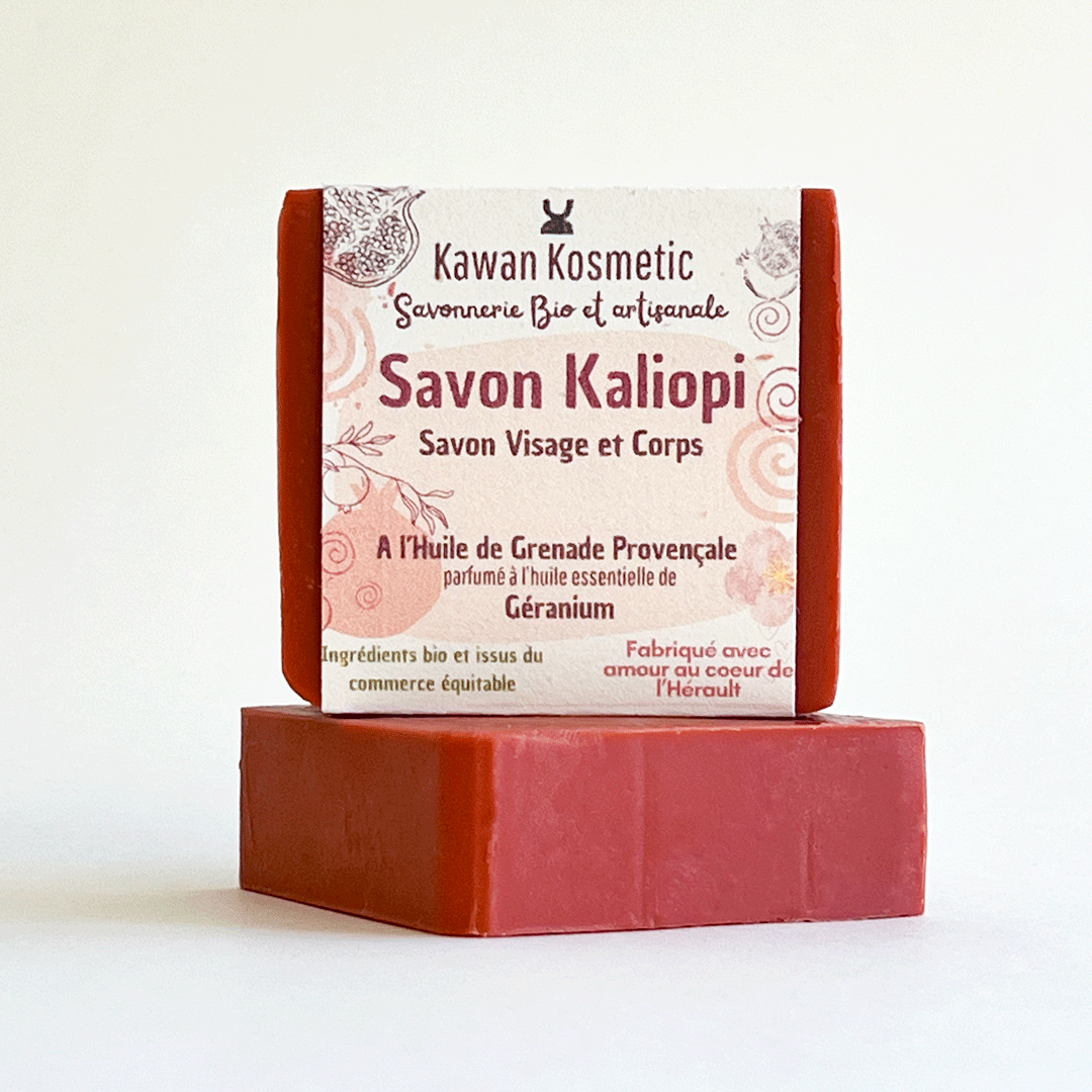 Savon artisanal Kaliopi, Grenade et géranium